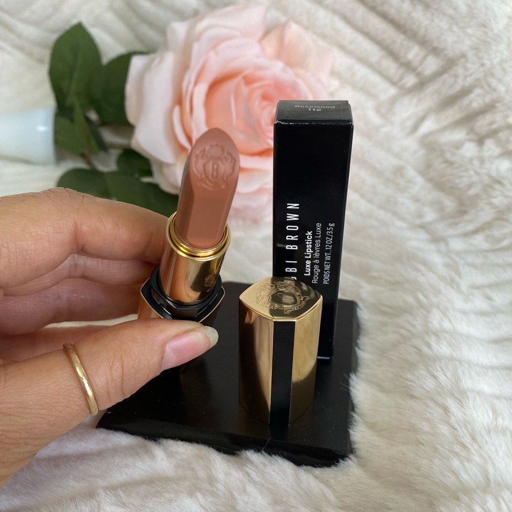 Bobbi Brown Luxe Lipstick Rosewood 112 Skincare Infused Rich Satin Finish - Picture 7 of 9